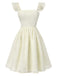Beige 1950s Strap Square Neck Backless Dress