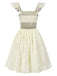 Beige 1950s Strap Square Neck Backless Dress
