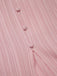 Pink 1950s Pinstripe V-Neck Puff Sleeves Ruched Dress