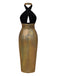 [Pre-Sale] Gold 1970s Cross Halter Glitter Bodycon Dress