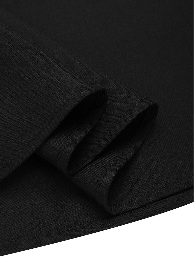 [Pre-Sale] Black & Pink 1950s Off-Shoulder Bow Patchwork Dress