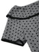 Gray 1960s Boat Neck Polka Dots Pencil Dress