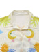 Multicolor 1930s Cartoon Animals Shirt Collar Jumpsuit