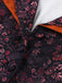 Brick Red 1950s Lapel Floral Patchwork Dress