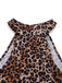 Brown 1930s Leopard Butterfly Round Halter Dress