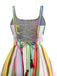 Multicolor 1950s Tie Back Barcode Stripe Dress
