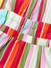 Multicolor 1950s Tie Back Barcode Stripe Dress
