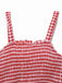 1950s Gingham Plaid Smocked Strap Jumpsuit