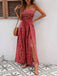 1970s Bohemian Strapless Slit Smocked Jumpsuit