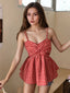 Red 1940s Plaid Twist Babydoll Camisole