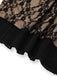 Khaki 1960s Lace Patchwork Spaghetti Strap Bodycon Dress