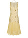[Pre-Sale] Champagne 1920s Firework Star Sequins Mesh Pearl Dress