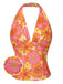 Orange 1960s Hippie Floral Halter Top