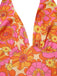 Orange 1960s Hippie Floral Halter Top