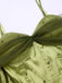 Chartreuse 1950s Pearl Mesh Patchwork Satin Dress