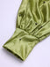 Chartreuse 1950s Pearl Mesh Patchwork Satin Dress