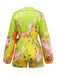 Yellow 1960s Floral Deep V-Neck Long Sleeves Romper