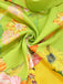 Yellow 1960s Floral Deep V-Neck Long Sleeves Romper