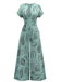 1970s V-Neck Abstract Line Wide-Leg Jumpsuit