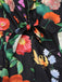 Black 1930s Floral V-Neck Halter Jumpsuit