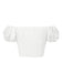 2PCS White 1950s Off-Shoulder Puff Top & Floral Skirt