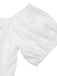 2PCS White 1950s Off-Shoulder Puff Top & Floral Skirt