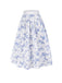 2PCS White 1950s Off-Shoulder Puff Top & Floral Skirt