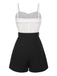 [Pre-Sale] White & Black 1950s Cotton Spaghetti Straps Romper