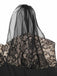 Black 1950s Lace Floral Mesh Swing Dress