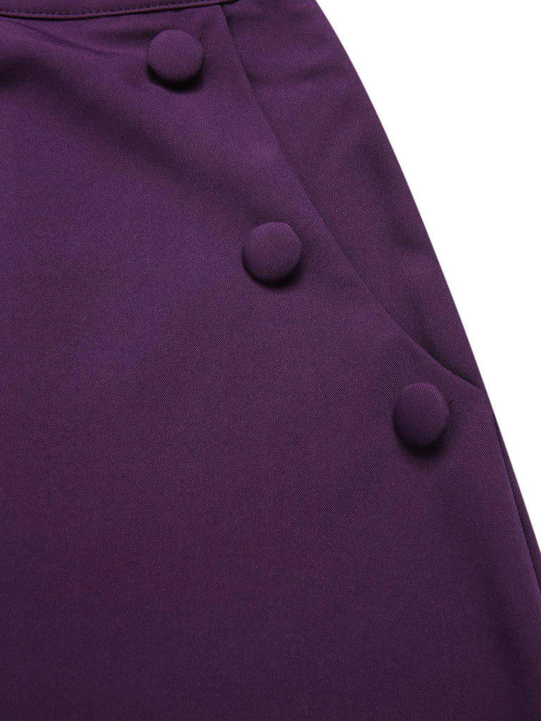 [Pre-Sale] 2PCS Lavender 1940s Lapel Striped Blouse & Solid Skirt