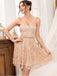 1950s Solid Embroidered Mesh Tie Back Dress