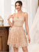 1950s Solid Embroidered Mesh Tie Back Dress