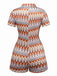 Multicolor 1970s Boho Trees Lapel Romper