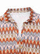 Multicolor 1970s Boho Trees Lapel Romper