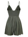 Dark Green 1950s Embroidery Patchwork Smocked Romper