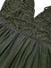 Dark Green 1950s Embroidery Patchwork Smocked Romper