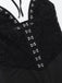 Black 1930s Halter Lace Bell-Bottom Jumpsuit