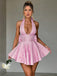 Pink 1960s Back Bow Jacquard Floral Dress