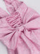 Pink 1960s Back Bow Jacquard Floral Dress