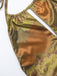 Green 1960s Floral Halter Hollow Backless Dress