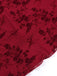 Wine Red 1930s V-Neck Floral Mesh Dress