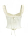 1960s Mesh Patchwork Ruffled Corset Camisole