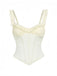 1960s Mesh Patchwork Ruffled Corset Camisole