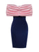 Pink 1960s Big Bow Off-Shoulder Velvet Dress