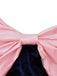 Pink 1960s Big Bow Off-Shoulder Velvet Dress