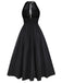 Black 1970s Bohemian Shell Fringe Smocked Dress