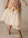 Beige 1940s Floral Mesh Patchwork Skirt