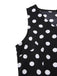 Black 1960s Polka Dot V-Neck Dress