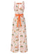 Orange 1950s Beach Stamps Twisted Jumpsuit