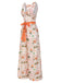 Orange 1950s Beach Stamps Twisted Jumpsuit